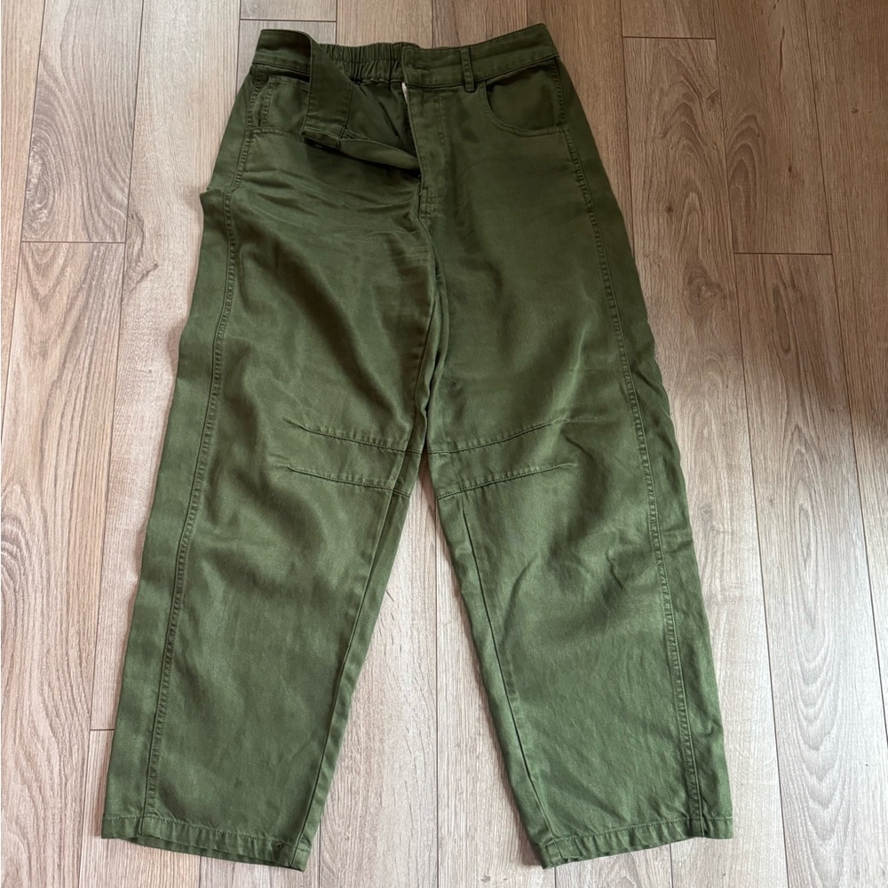 YFB Olive Green Wide-Leg Utility Pants